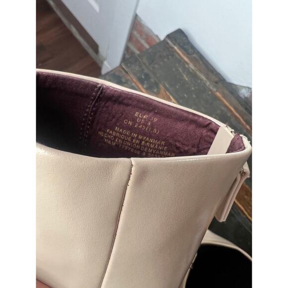 H&M Minimalist Beige Kitten Heel Pointed Toe Booties 8 - Picture 8 of 8